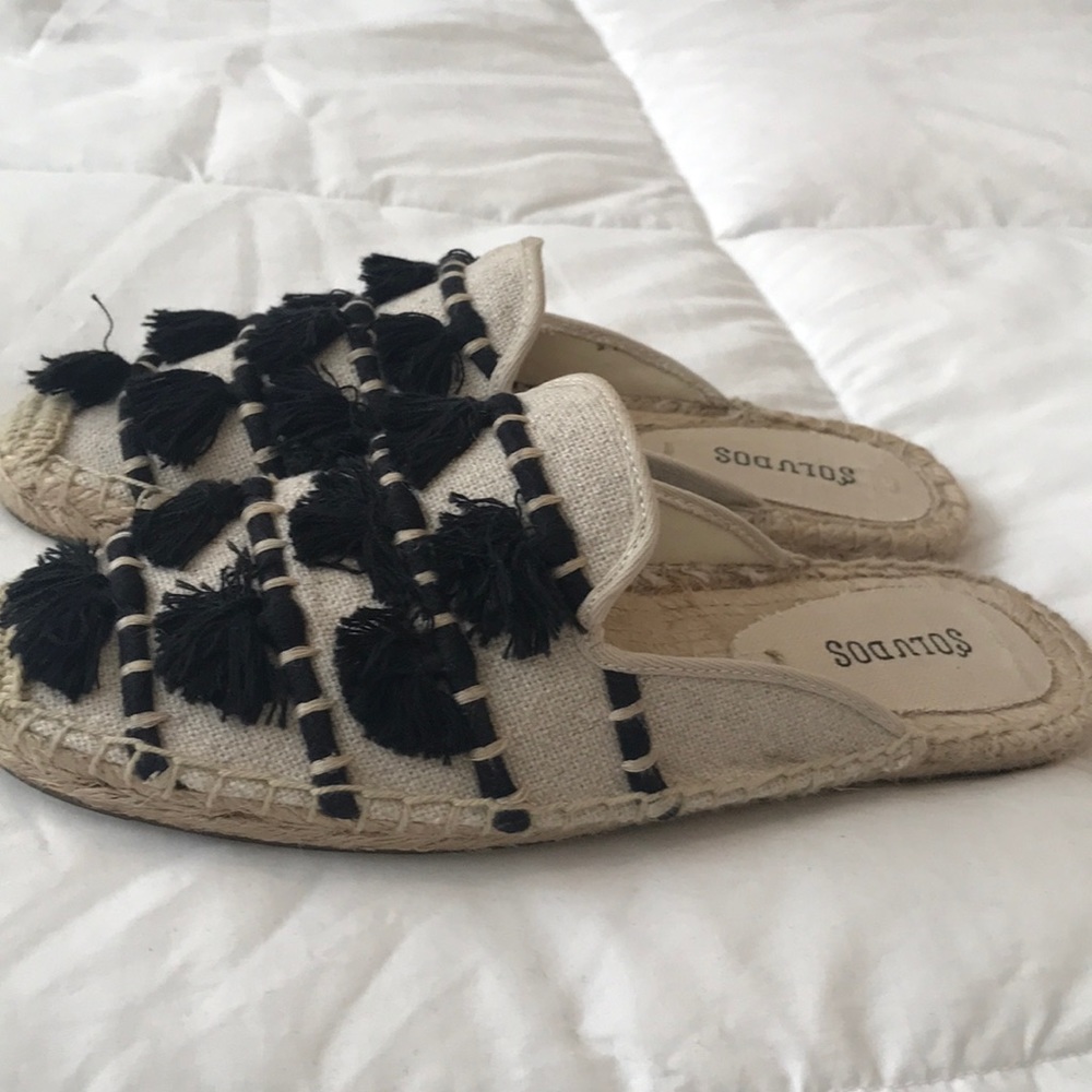 Nwt Soludos Slip On Slides Tassel Summer Shoes 5.5 - image 3